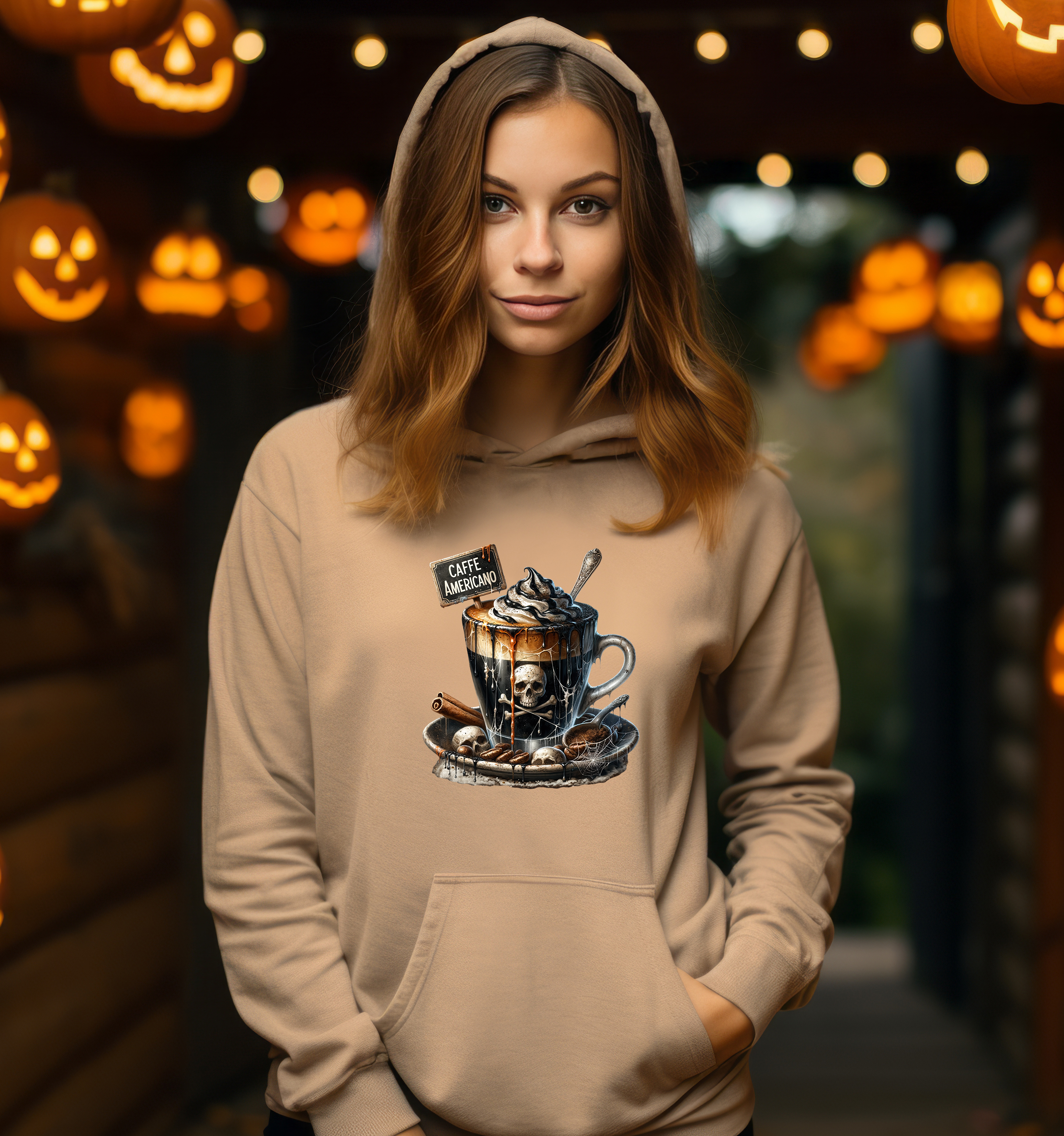 Damen-Hoody – „Caffè Americano – Halloween Brew“