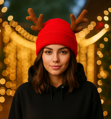 Rentier-Strickmütze – dein Weihnachts-Klassiker