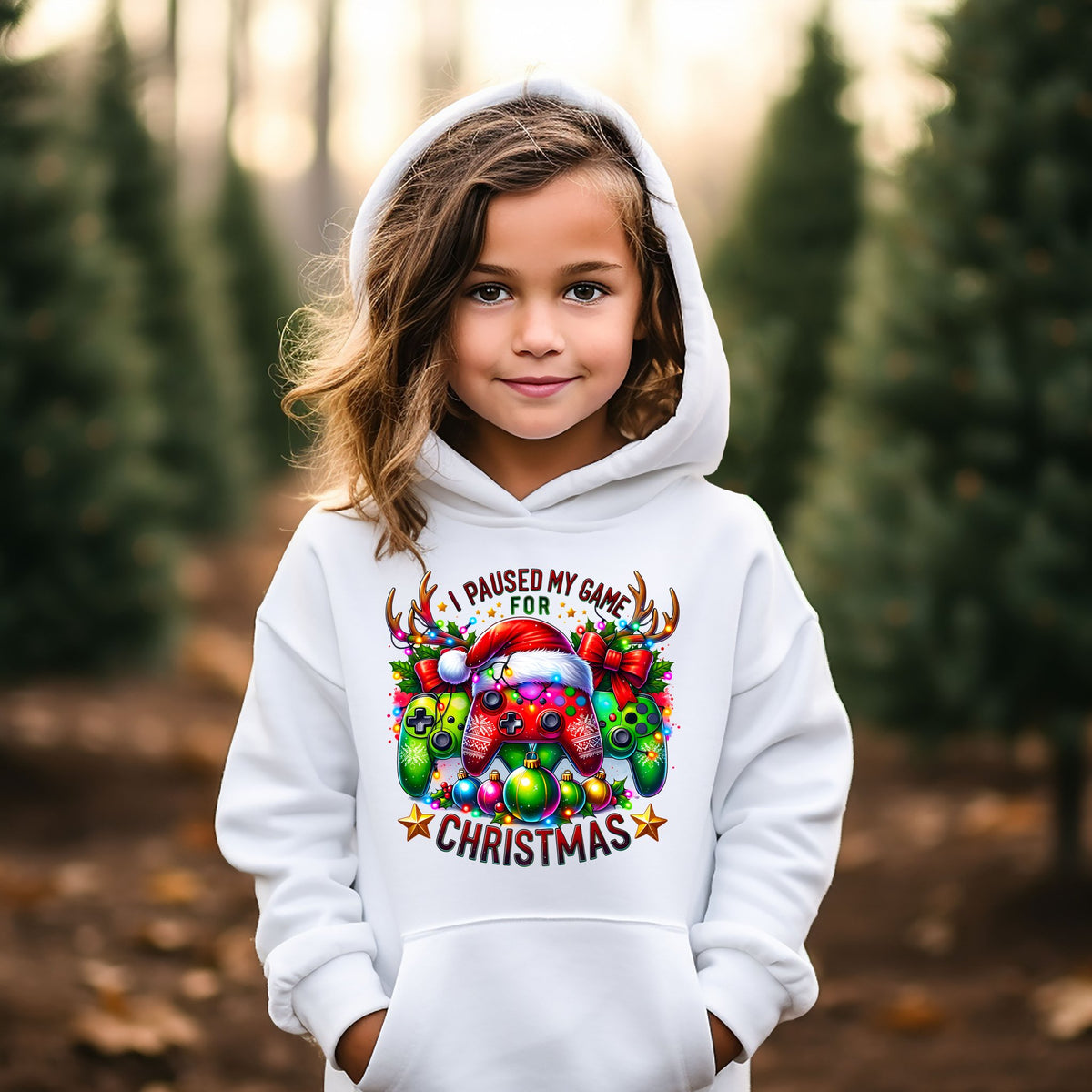I Paused My Game for Christmas Kids' Hoodie