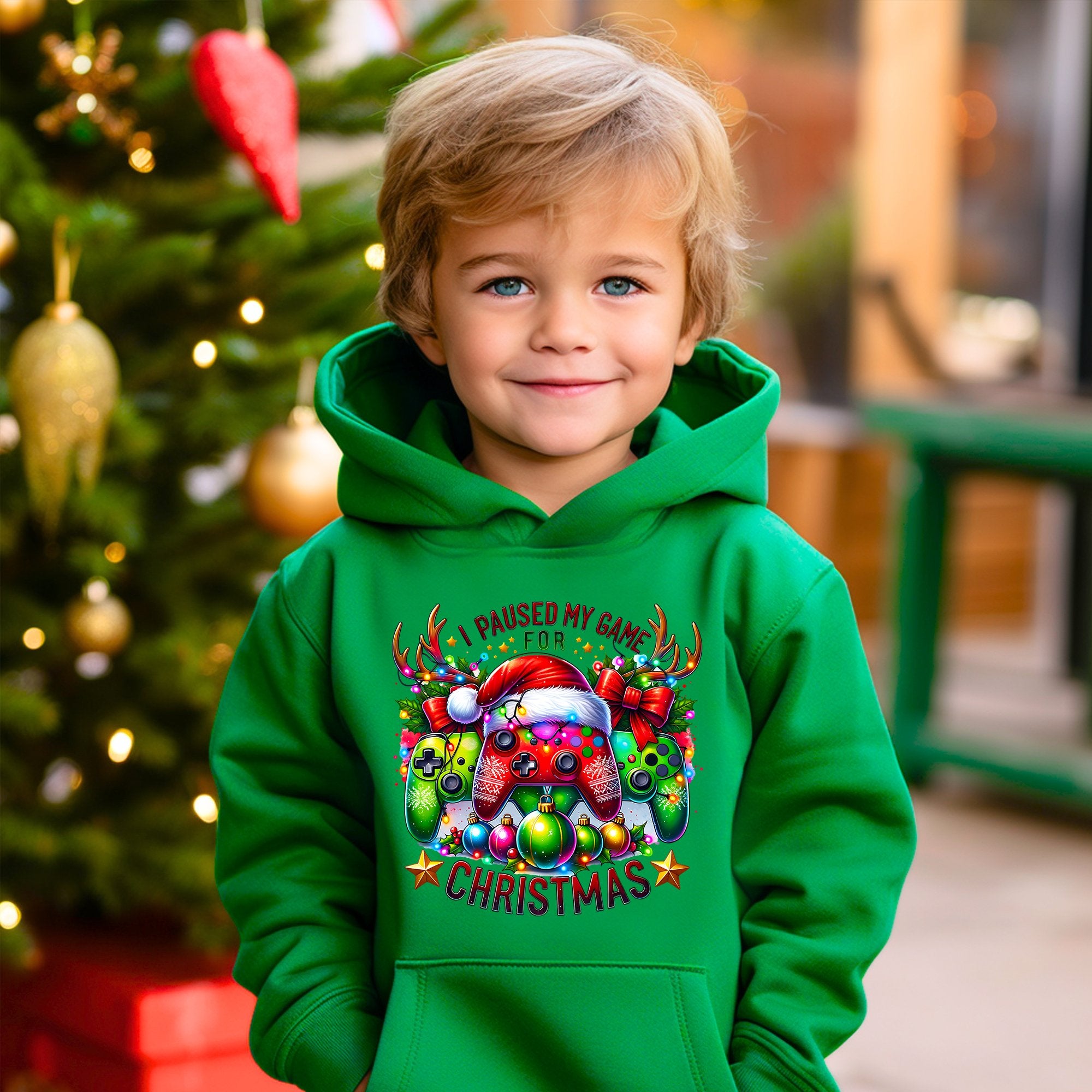 I Paused My Game for Christmas Kids' Hoodie
