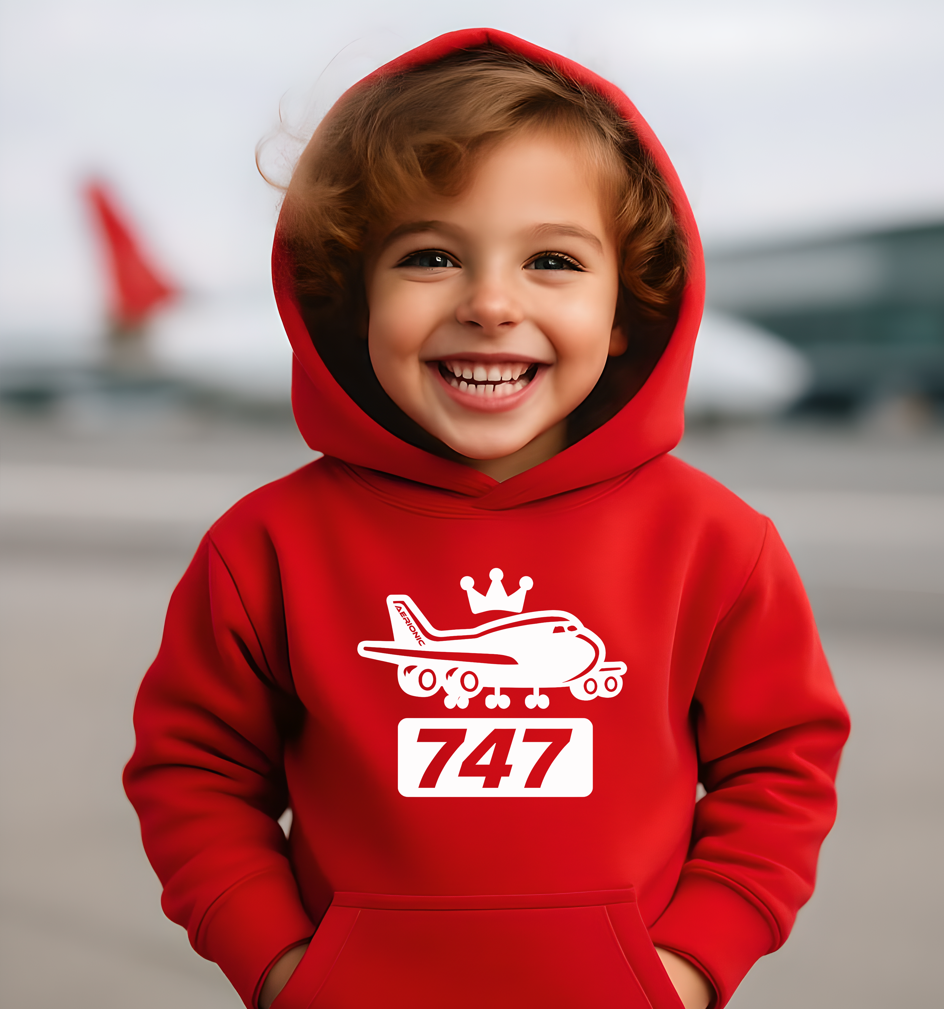 Kinder-Hoody – 747 Königin der Lüfte